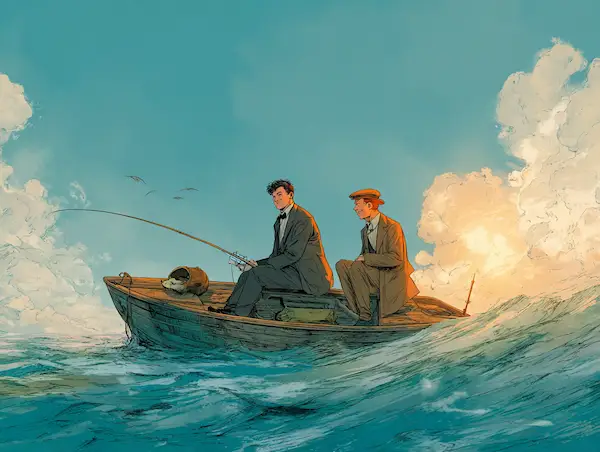 Zwei Angler machen Urlaub